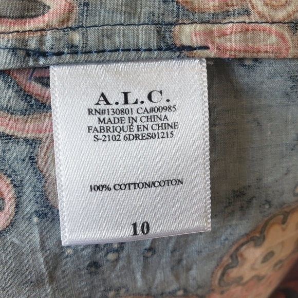 A.L.C. Tiered Paisley Floral Print Cotton Maxi Dress - Picture 12 of 15